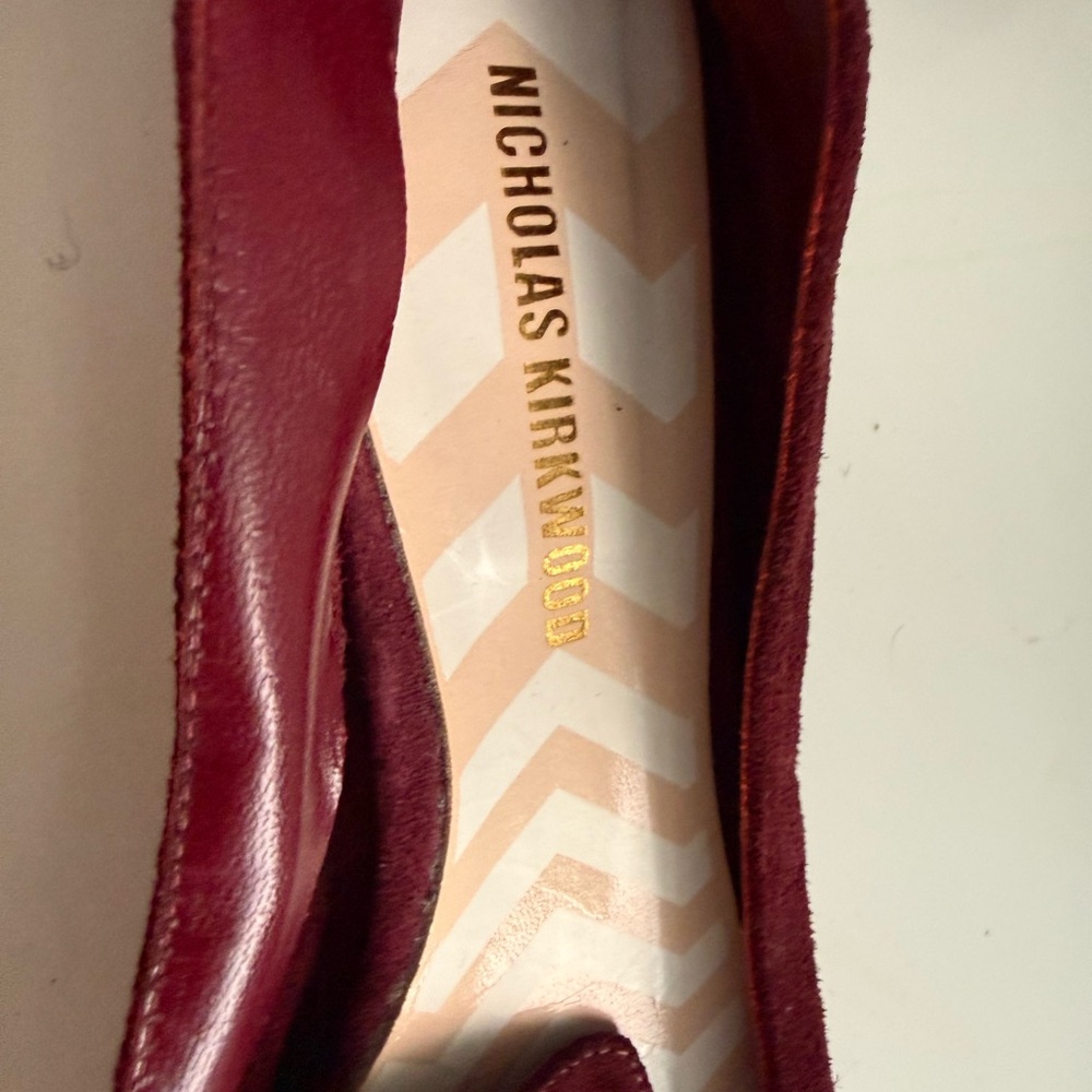 Nicholas Kirkwood Burgundy Suede Loafers - Picture 3 of 6